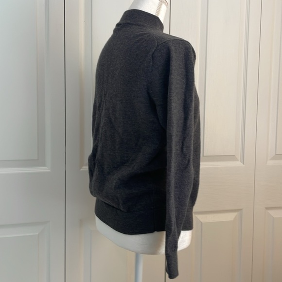 Murano SZ L Gray Long Sleeve Mock-Neck Pull Over Sweater 100% Merino Wool - Picture 9 of 12
